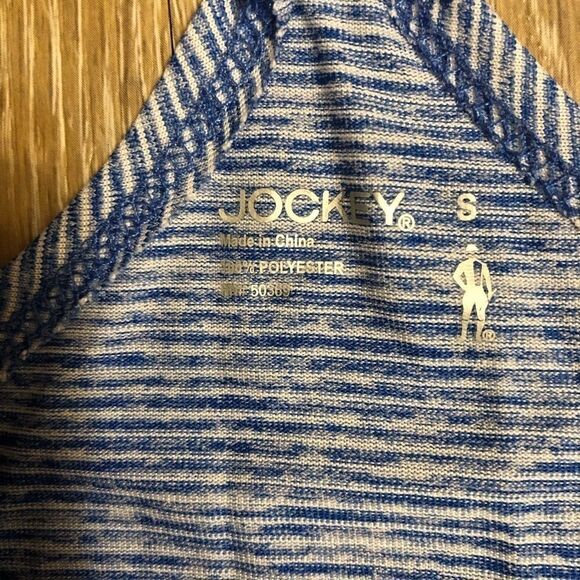Jockey t back racerback workout blue striped tank top size small - Picture 7 of 9
